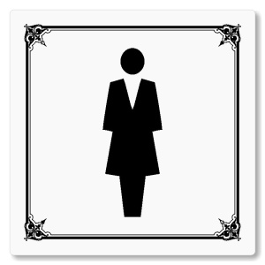 WC ženy, 118x118mm, bílá, Nebraska